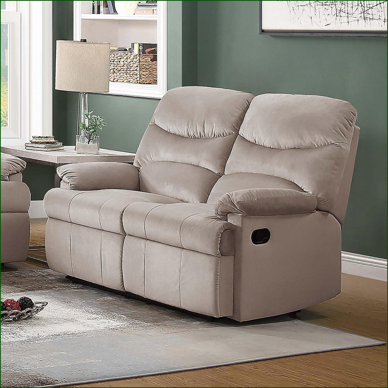Causeuse inclinable avec mouvement manuel, conception capitonnée | Velours | Brun clair