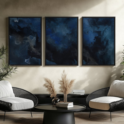 Framed Canvas Wall Art - Vintage Abstract Wall Prints for Bedroom