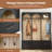 59" Farmhouse Hall Tree - Arched Design Bench With 8 Hooks & 3 Drawers (74.8"H)-236624449