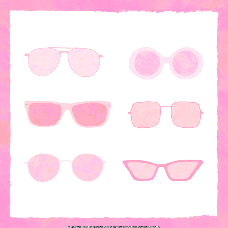 Peach Sunglasses - Wrapped Canvas Painting, 91cm H x 91cm W x 3.8cm D