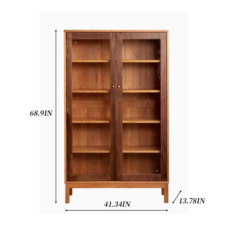 Simple Modern Bookcase with Glass Doors