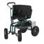 Chariot de jardin roulant avec siège pivotant et poignée extensible