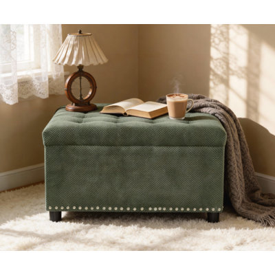Repose-pieds avec rangement, repose-pieds capitonné, repose-pieds à garniture cloutée, repose-pieds carré avec rangement, table basse rembourrée, rangement pour chambre à coucher et décoration de salon, meubles pour petits espaces verts