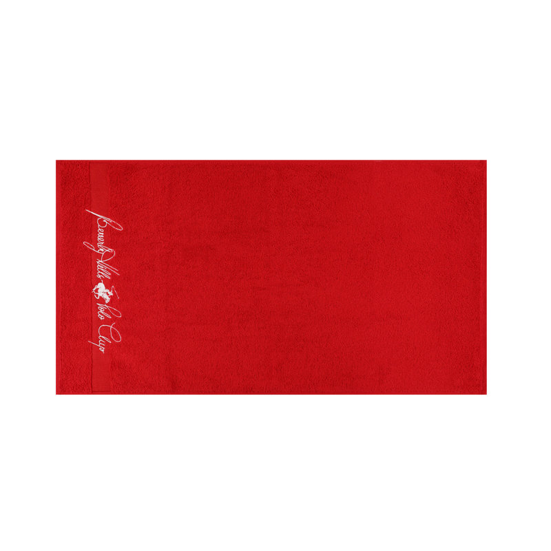 Ensemble de serviettes 4 pièces 100% coton, Gris / bleu foncé / rouge