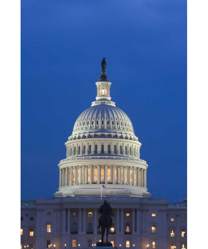 «Latitude Run® Flaherty», art sur toile tendue par la galerie Dennis: Washington DC, le Capitole, H 18 po x l 13 po