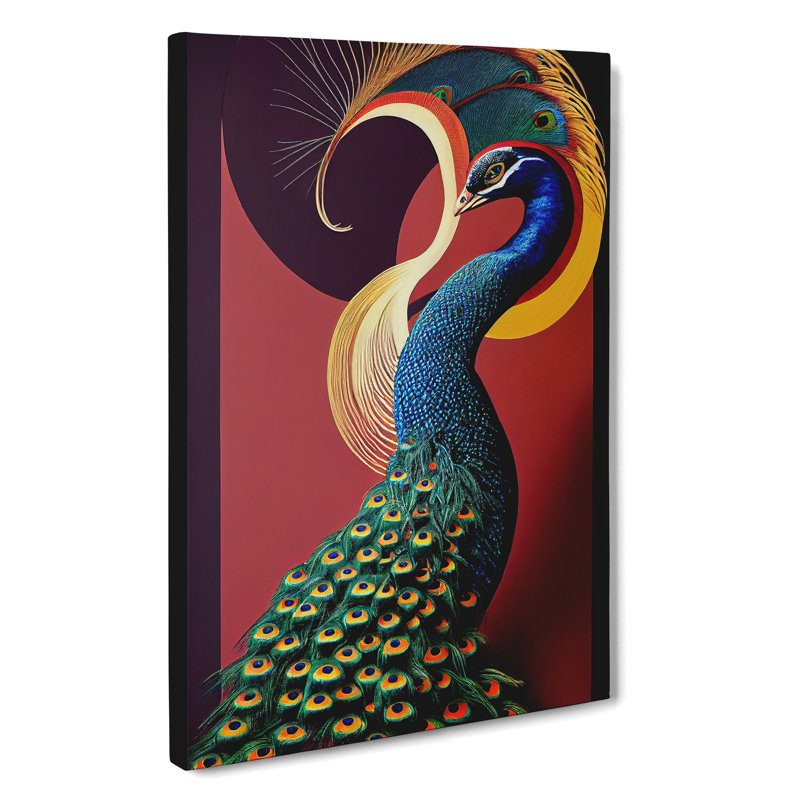Classy Peacock - Wrapped Canvas Print, 50cm H x 35cm W