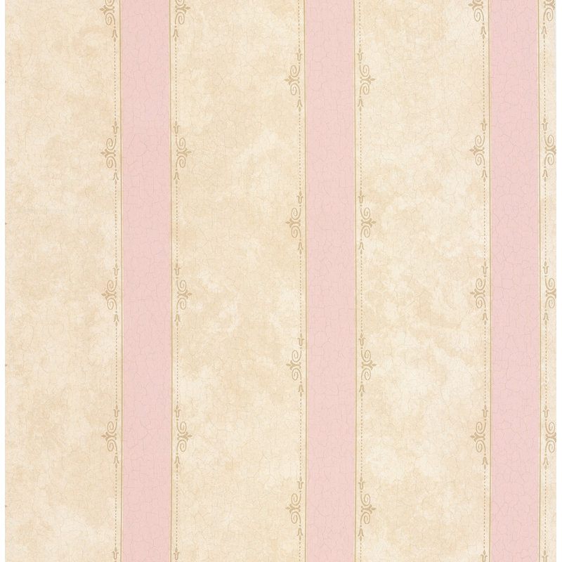Dolphin Stripe 10m x 53cm Wallpaper Roll, Light Pink