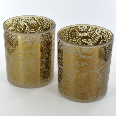 2 Piece Glass Tabletop Votive Holder Set
