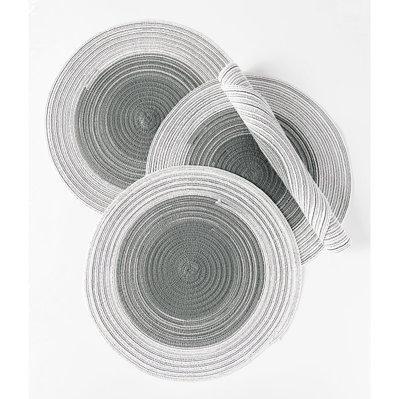 Ensemble de napperons 4 pièces Almut, Gris foncé