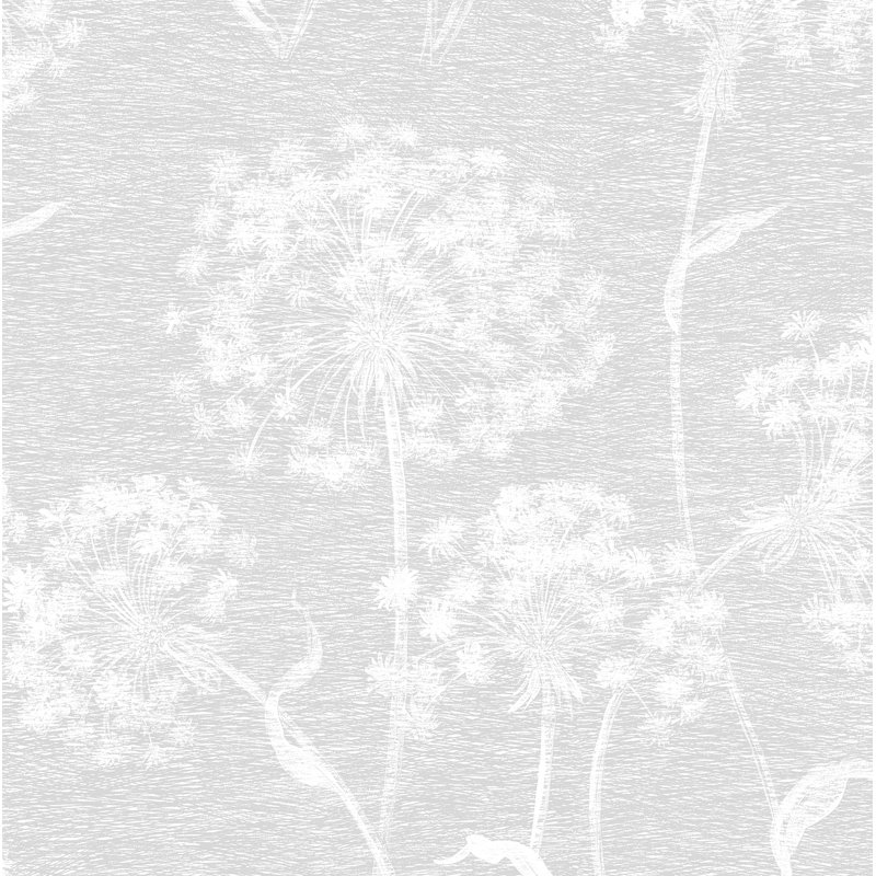 Cassius Floral Double Roll, Light Gray