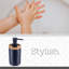 Stylish Matte Beige Soap Dispenser with Natural Bamboo Top - Polyresin Hand Lotion Pump-107529762