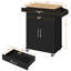 Îlot de cuisine sur roulettes H 36 po avec plateau en bois massif Kissing-1740650938