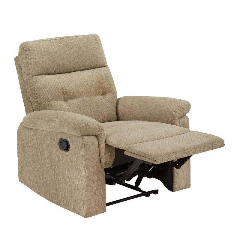 Bassanio Chenille Fabric Manual Recliner, Tan