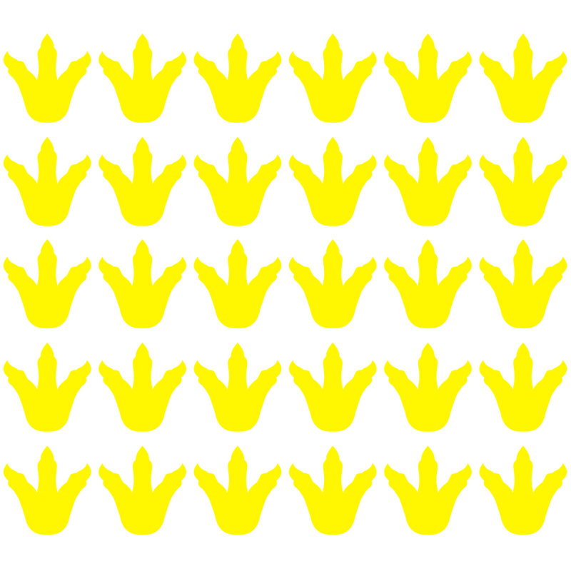 Autocollant mural empreintes Clemons, Jaune