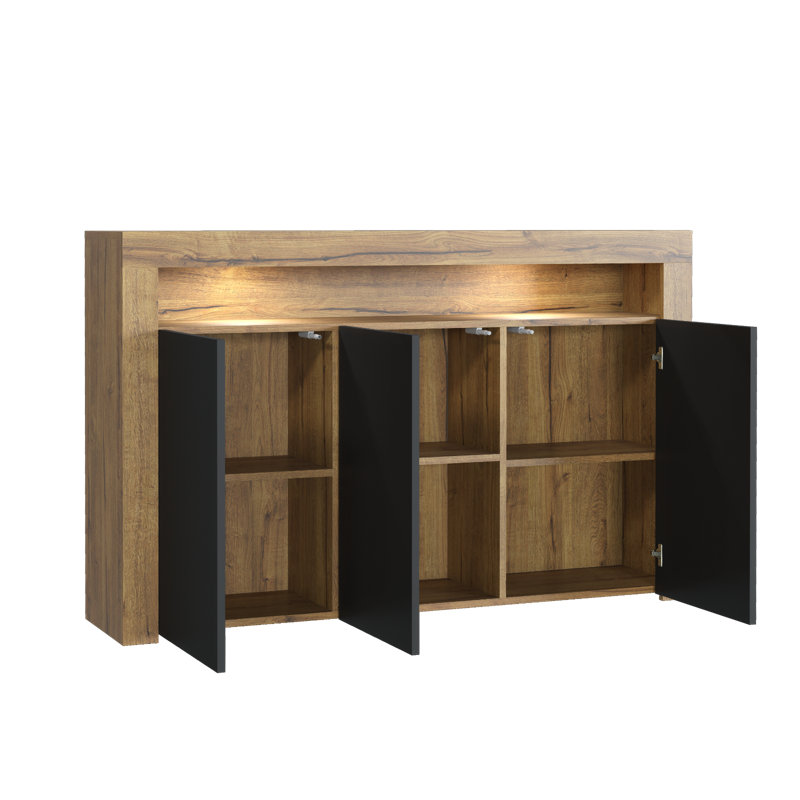 Argyro 393.7cm Sideboard, Oak Black