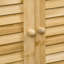 Armoire de salle de bain en bambou avec plusieurs tablettes et portes, naturel