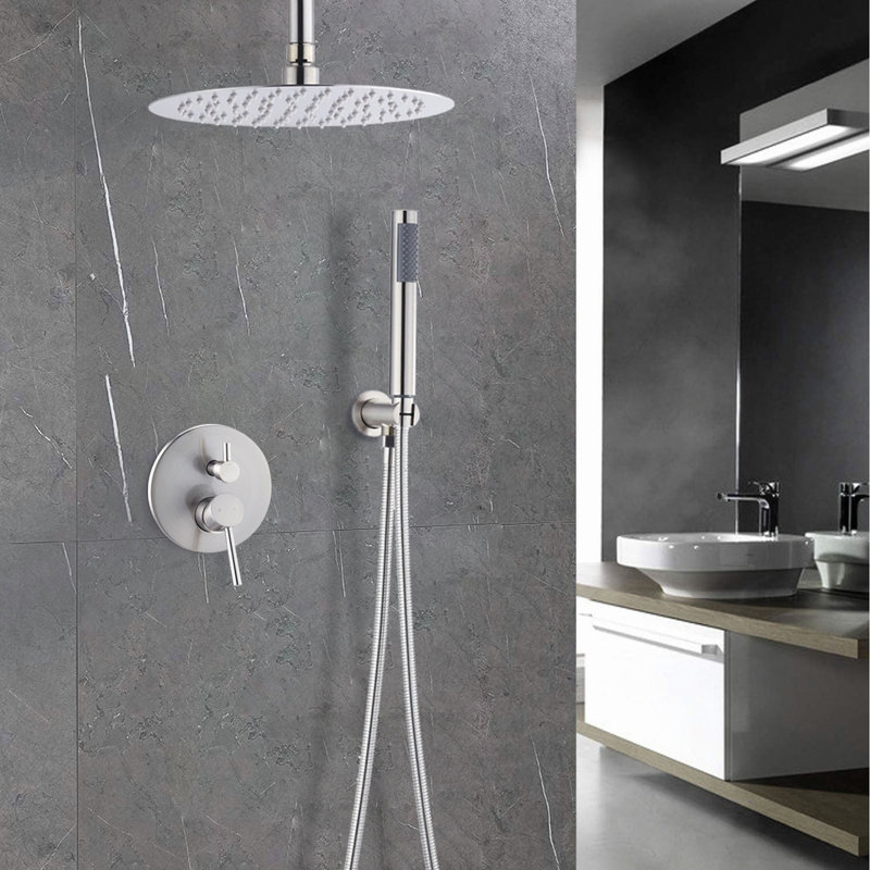 Système de douche en dôme Ensemble de pomme de douche mural avec pomme de douche de 10 po et pomme de douche à main
