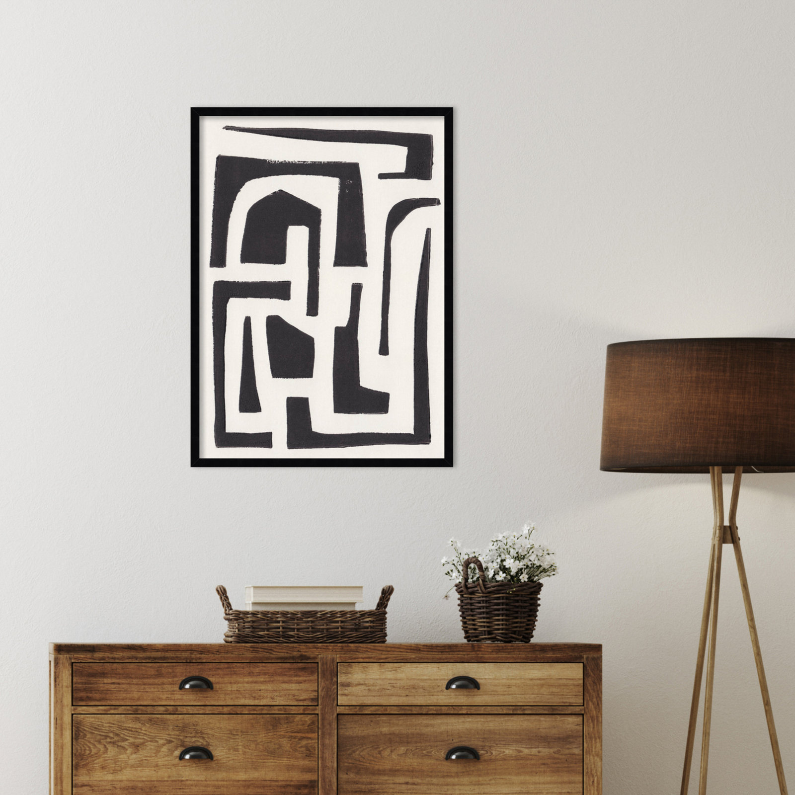 Neighborhood Print by Alisa Galitsyna, Black, 33" H x 24" W x 1" D