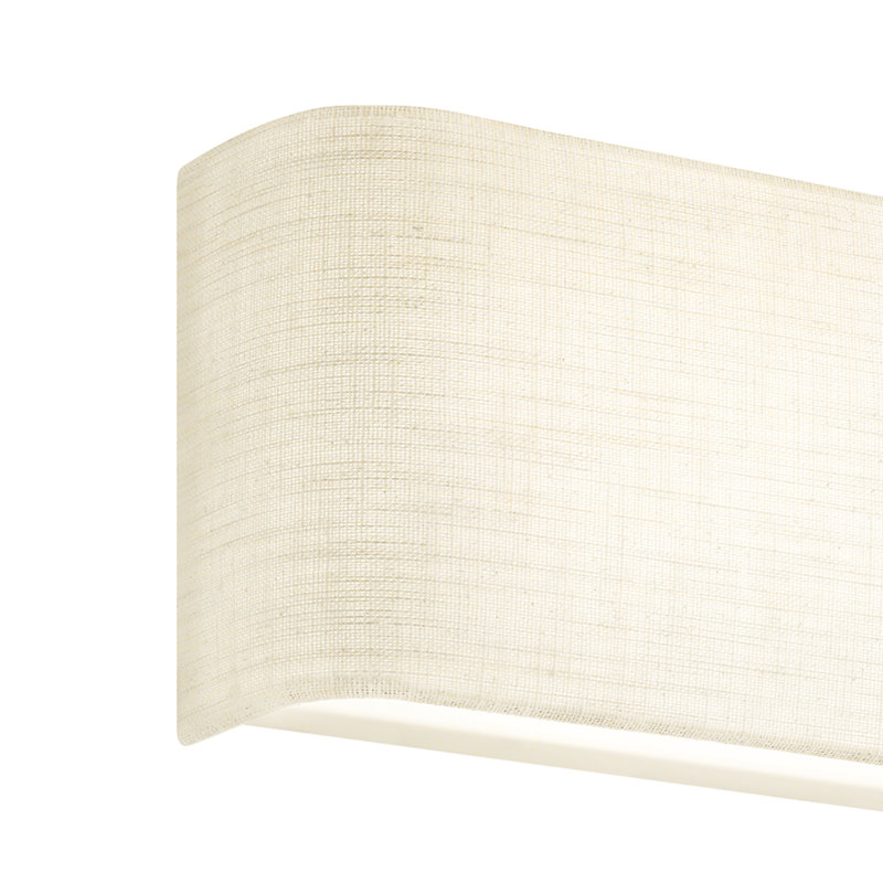 Textile - Marco LED ADA Rectangle Fabric Wall Sconce - Cream Linen, Cream Linen