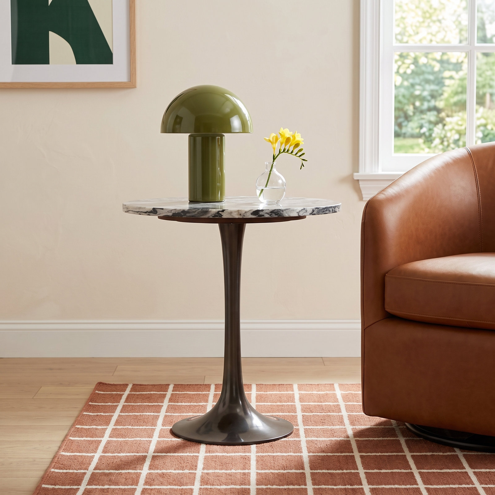 Berroa 24" Genuine Marble End Table