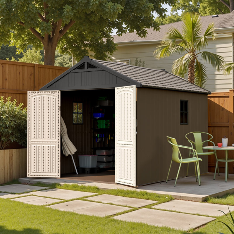 Resin Storage Shed, 95" H x 117" W x 91" D