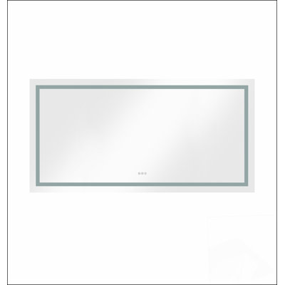 Miroir de salle de bain 72 x 36 pouces à DEL avec façade et rétroéclairage, meuble-lavabo mural, anti-buée, mémoire, 3 couleurs, réglable en continu