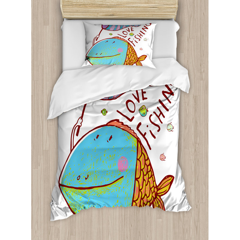 Fishing Duvet Cover, Twin