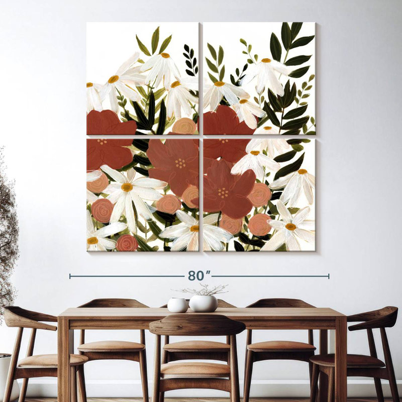 Harnek Terracotta Wildflowers I, 74" H x 74" W