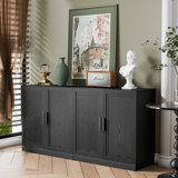 62"×31"×16" Wood Sideboard Cabinet with Adjustable Shelves