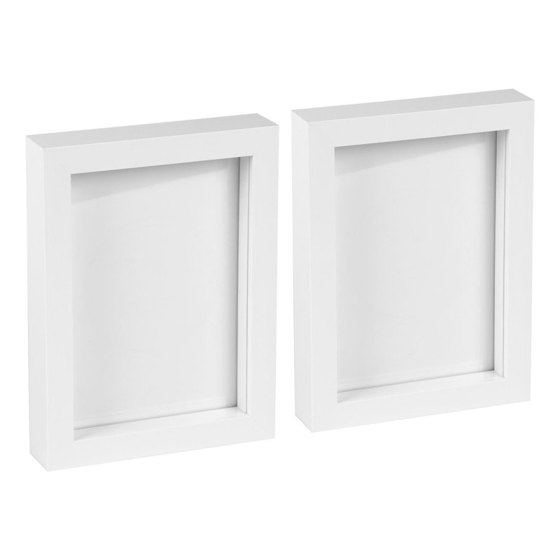 Nicola Spring - 3D Box Photo Frames - 5" x 7" - White