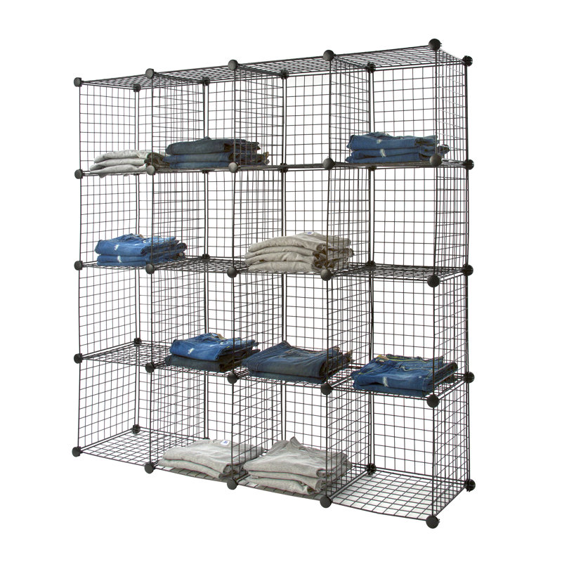 56'' W Metal Storage Rack, Black