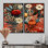 Motif floral rustique bohémien - chalet, art mural traditionnel 2 pièces