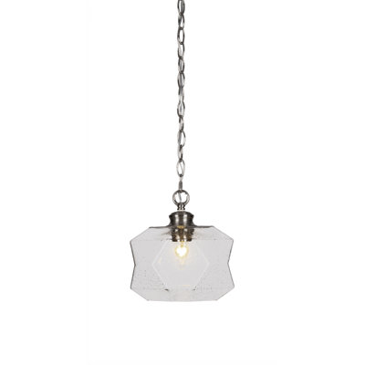 Rocklin Chain Hung Pendant With 8.75" Glass