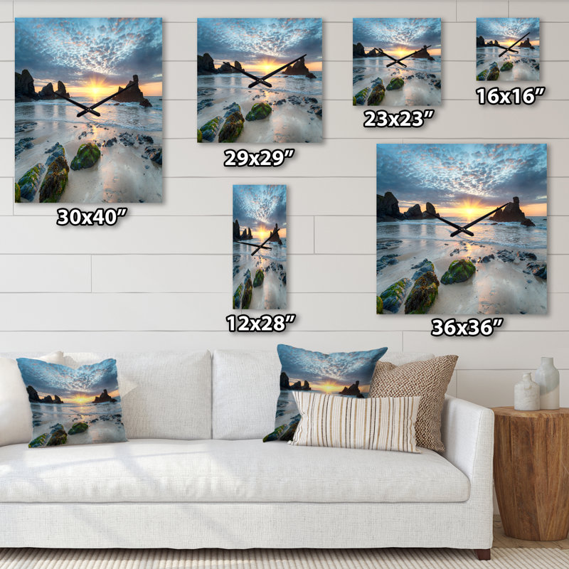 Magnifique horloge murale moderne Porthcothan Bay, Petit