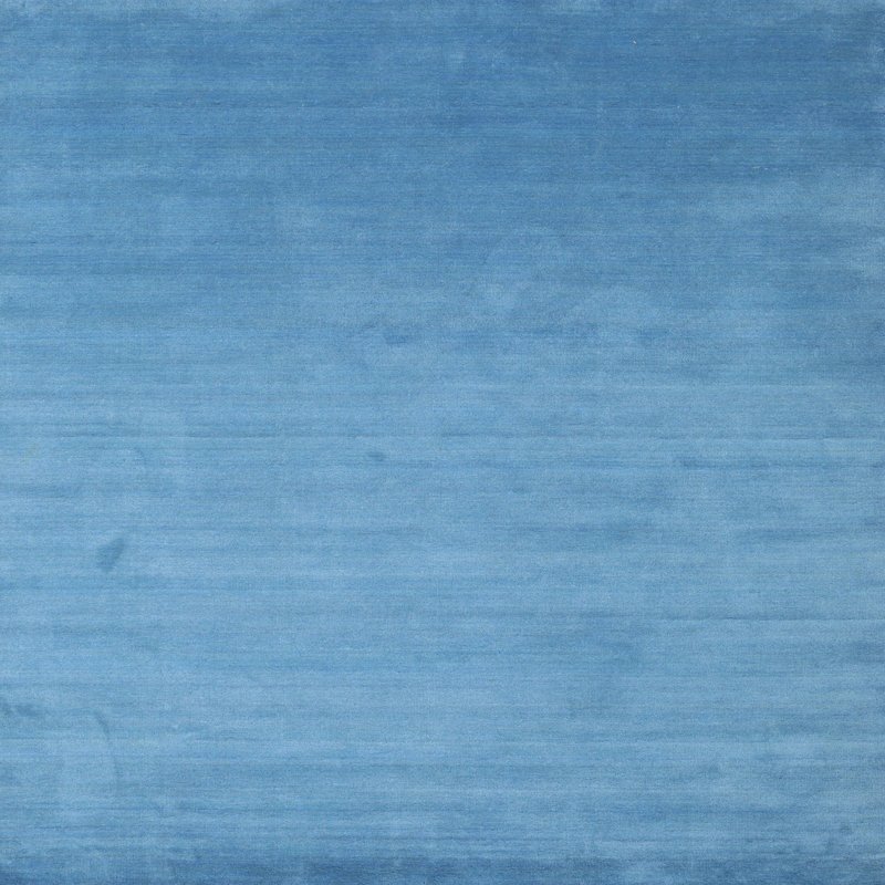 Tapis de zone bleu contemporain, Carré 8 pi