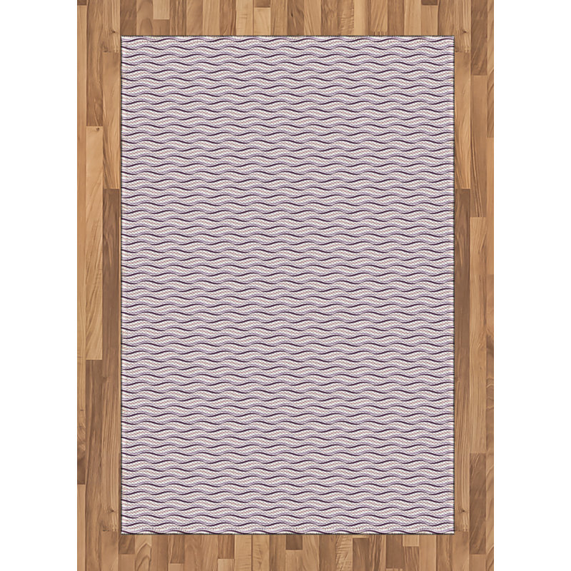 Tapis décoratif mauve à haute densité en fibre de polyester, Rectangle— 4 pi x 5 pi 8 po