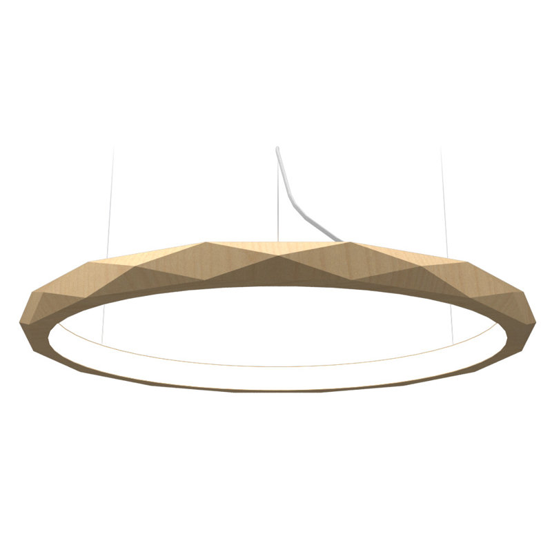 1 - Light LED Pendant, Maple, 4.68" H x 39" W x 39" D