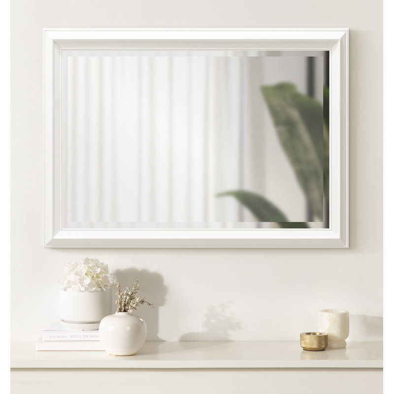 Ammanda Whitley Framed Rectangle Wall Mirror, 33.97" x 24", White
