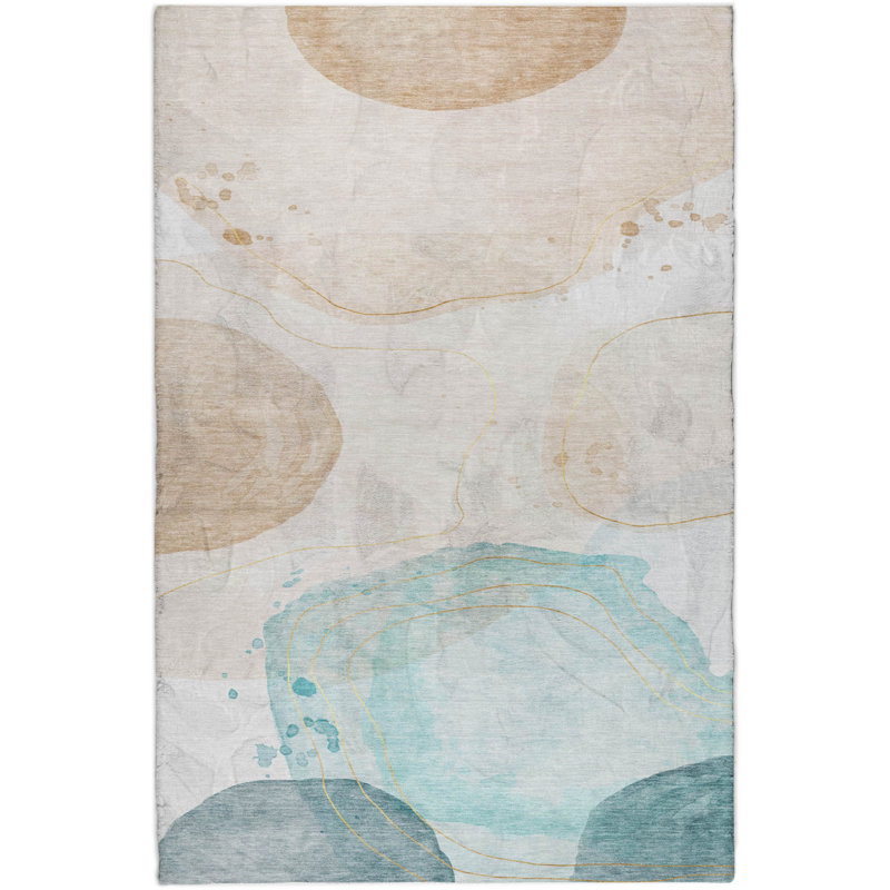 Premium Machine Washable Dream Shag Circles Rug, 9' x 12'