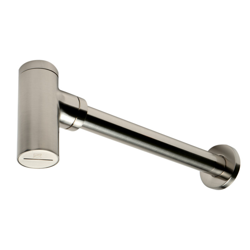 Siphon rond pour bouteille décorative, Nickel brossé