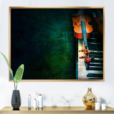 Abstrait violon sur le piano - décoration murale moderne en toile