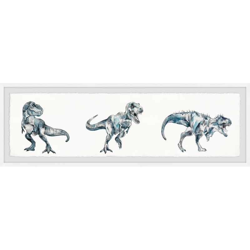 «Dinosaur Showdown», reproduction encadrée, H 15 po x l 45 po x P 1,5 po