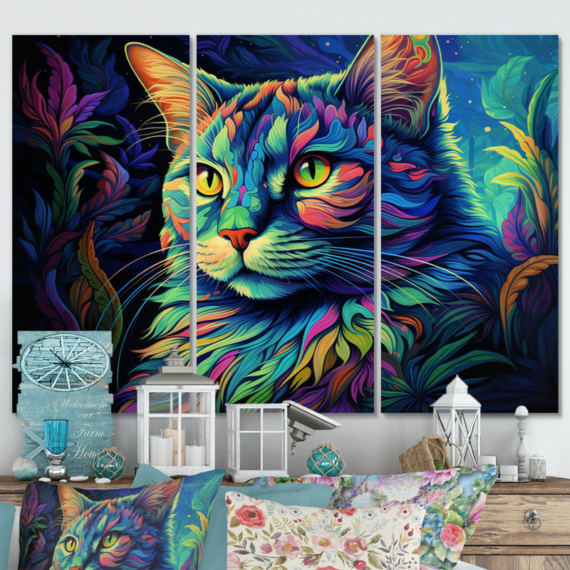 Magical Cat Grace - animaux, ensemble de reproduction sur toile, H 28 po x l 36 po x P 1 po