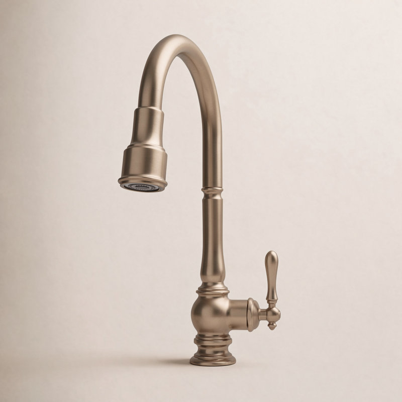 Artifacts® Pull Down Single Handle Kitchen Faucet, Vibrant Brushed Bronze