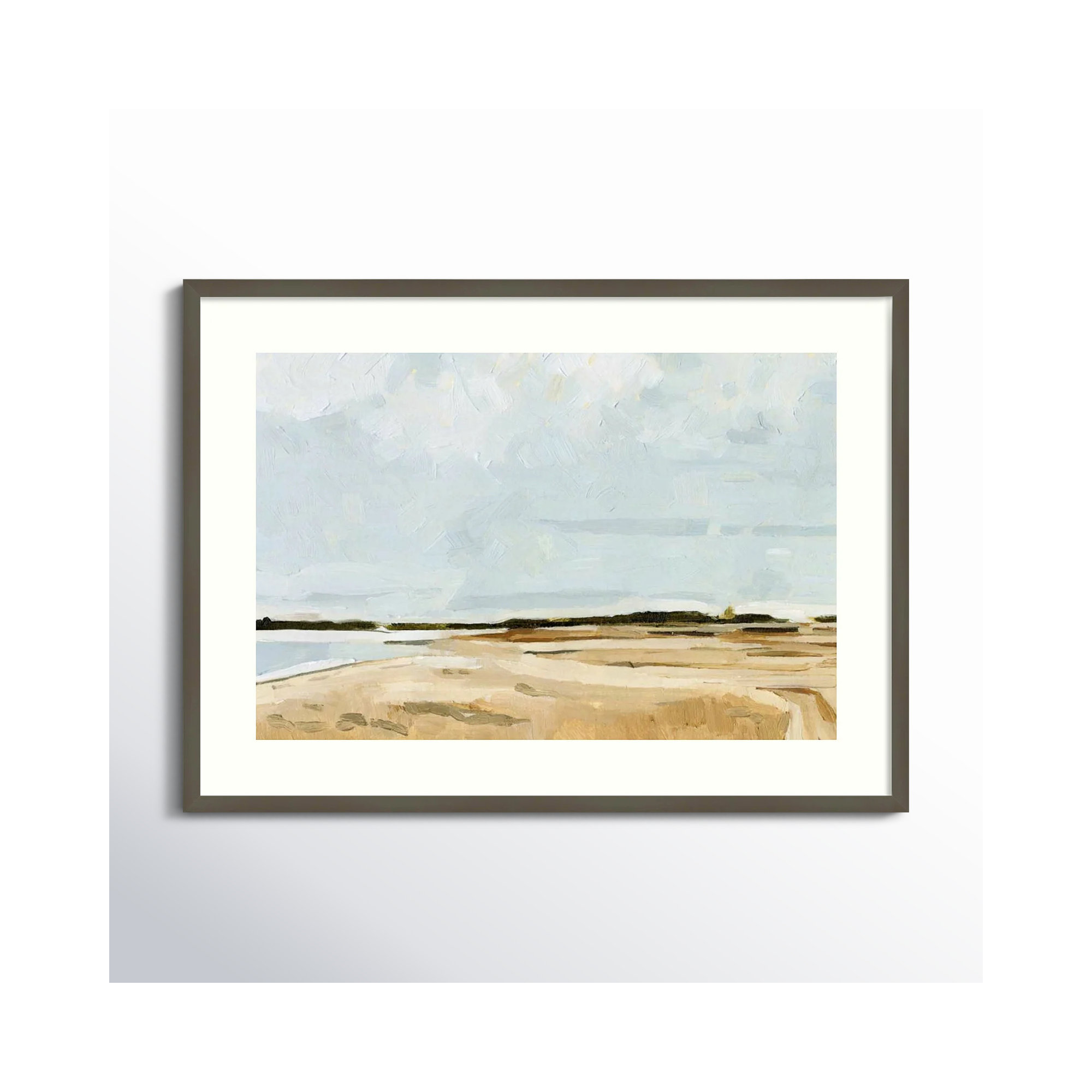 Quiet Coast I by Emma Caroline, Gray Framed Paper, 27" H x 37" W