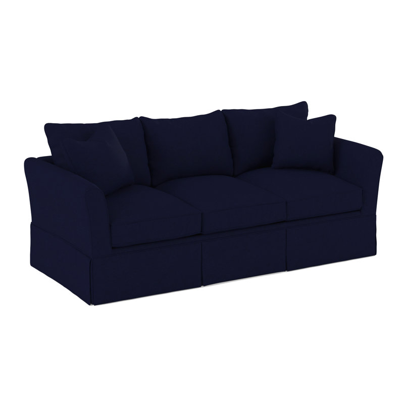 Shelby Upholstered 82'' Sofa, Bella Ink Blue Performance Velvet