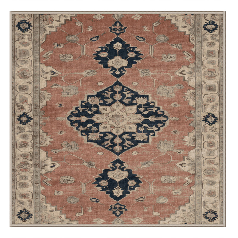 Tapis brun lavable à la machine, Carré 7 pi