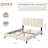 Upholstered Platform Bed Frame with Adjustable Headboard, Strong Wooden Slat Support, No Box Spring Needed and Easy Assembly-480060269-480060265