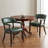 Wexford Collection Set of 2 Mid-Century Modern Upholstered Dining Chairs, Faux Leather Wood Accent Chairs with Arms and Casters for Dining Room, Kitchen or Office-24269172-10272574