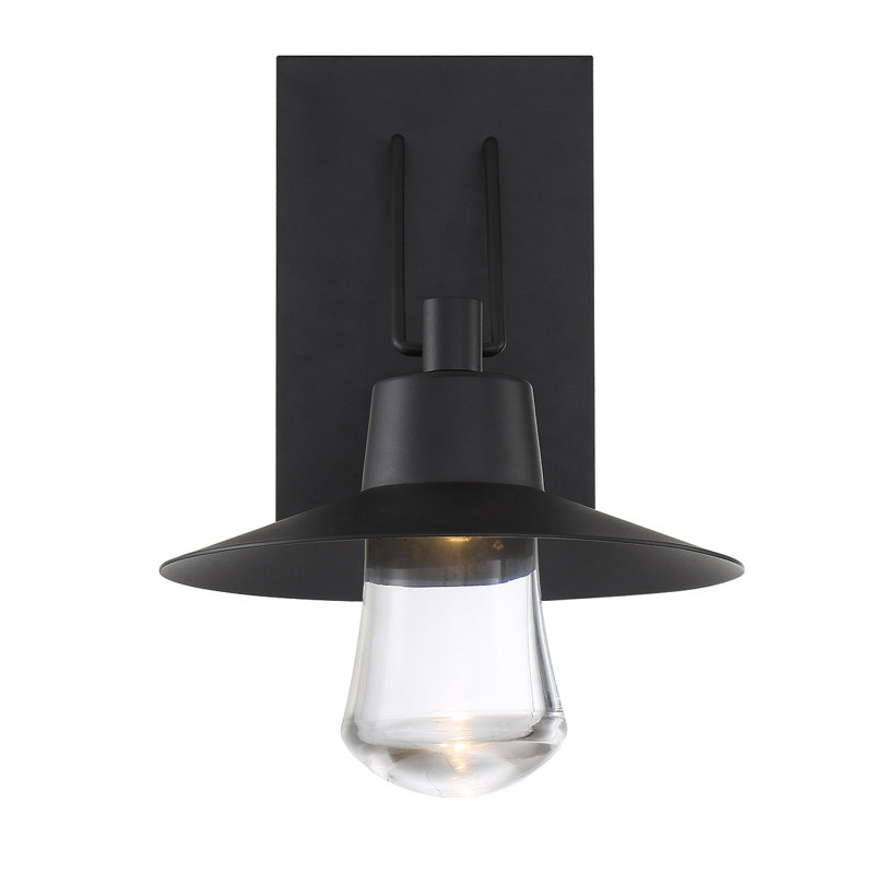 Lanterne murale d'extérieur suspendue à DEL intégrée, H 17 po x l 13,5 po x P 15,375 po, Noir